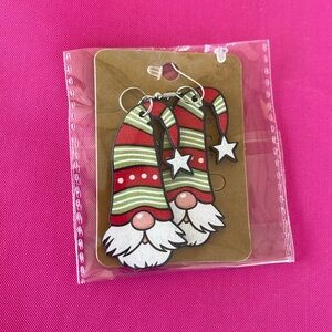 Wooden Christmas gnome Earrings